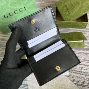 Gucci 723786 GG Matelassé Karta Peněženka Černá