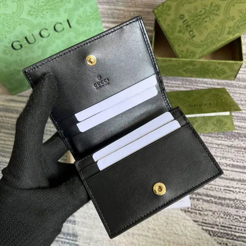 Gucci 723786 GG Matelassé Karta Peněženka Černá