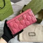 Gucci 723784 GG Matelassé Zip Around Wallet Růžová