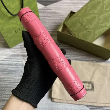Gucci 723784 GG Matelassé Zip Around Wallet Růžová