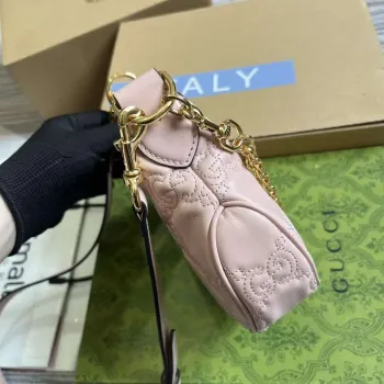 Gucci 739736 GG Matelassé Mini Taška Růžová