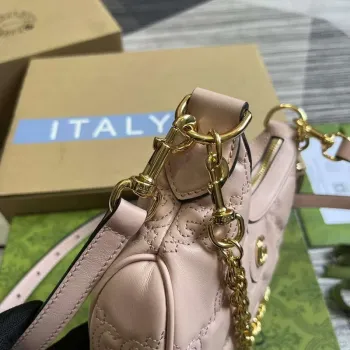 Gucci 739736 GG Matelassé Mini Taška Růžová