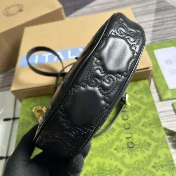 Gucci 739736 GG Matelassé Mini Taška Černá