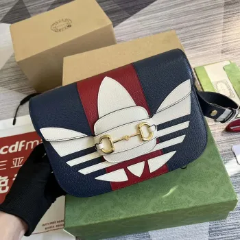 Gucci 602204 Adidas X Gucci Gucci Horsebit 1955 Malá taška Námořnická modř& Bílá