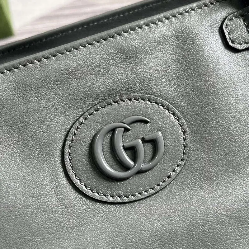Gucci 725683 Velká taška přes rameno s tónovým dvojitým G šedá