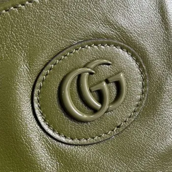 Gucci 725683 Velká taška přes rameno s tónovým dvojitým G lesní zelená