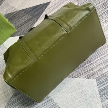 Gucci 725683 Velká taška přes rameno s tónovým dvojitým G lesní zelená