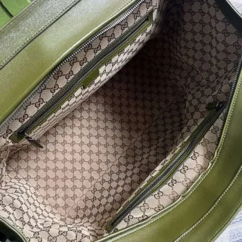 Gucci 725683 Velká taška přes rameno s tónovým dvojitým G lesní zelená