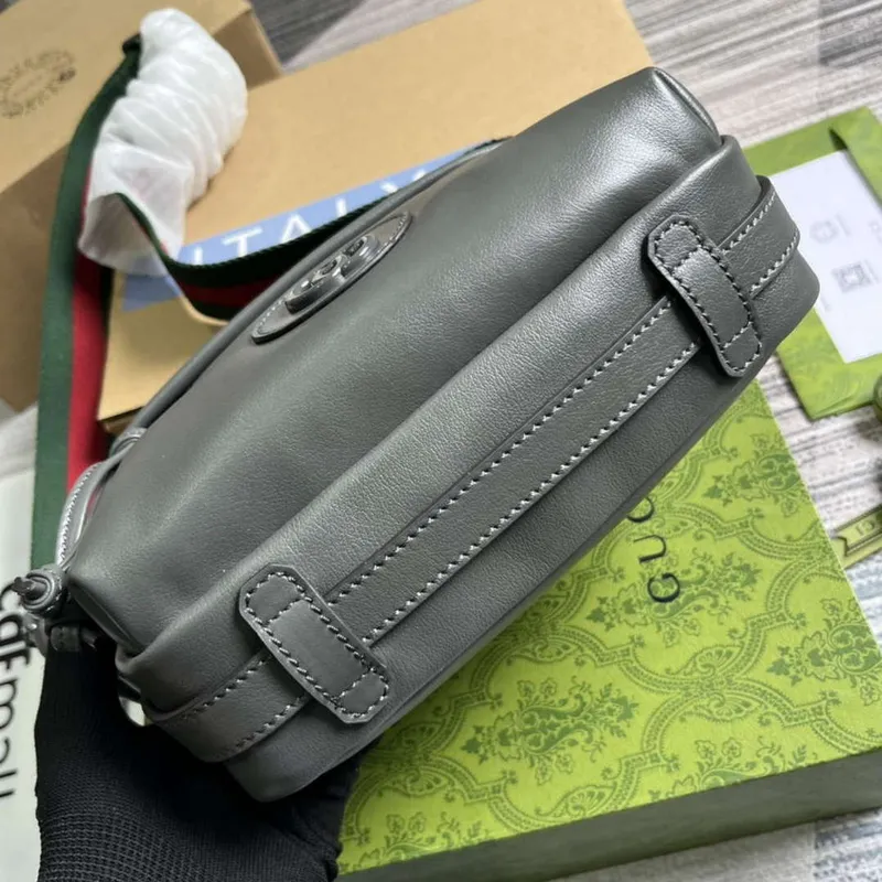 Gucci 725696 Kabelka přes rameno s tónovým Double G Šedá