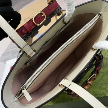 Gucci 750394 Gucci Diana Střední Tote Taška Bílá kůže