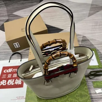 Gucci 750394 Gucci Diana Střední Tote Taška Bílá kůže