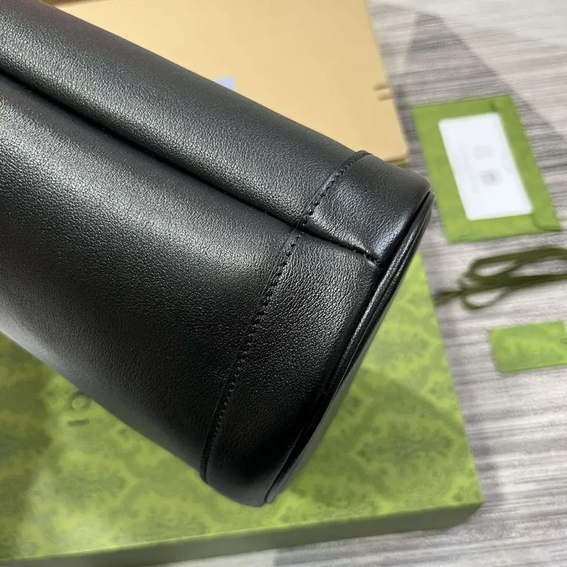 Gucci 750394 Gucci Diana Střední Tote Taška Černá kůže