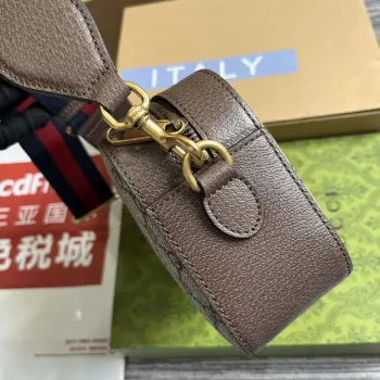 Gucci 752591 Ophidia Gg Malá Kabelka Přes Rameno Hnědá