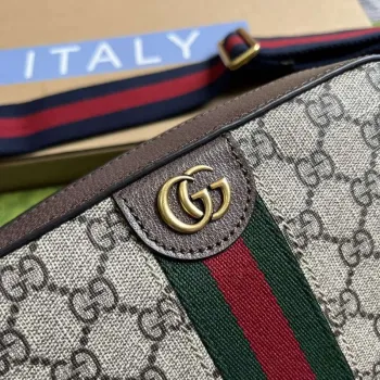 Gucci 752591 Ophidia Gg Malá Kabelka Přes Rameno Hnědá