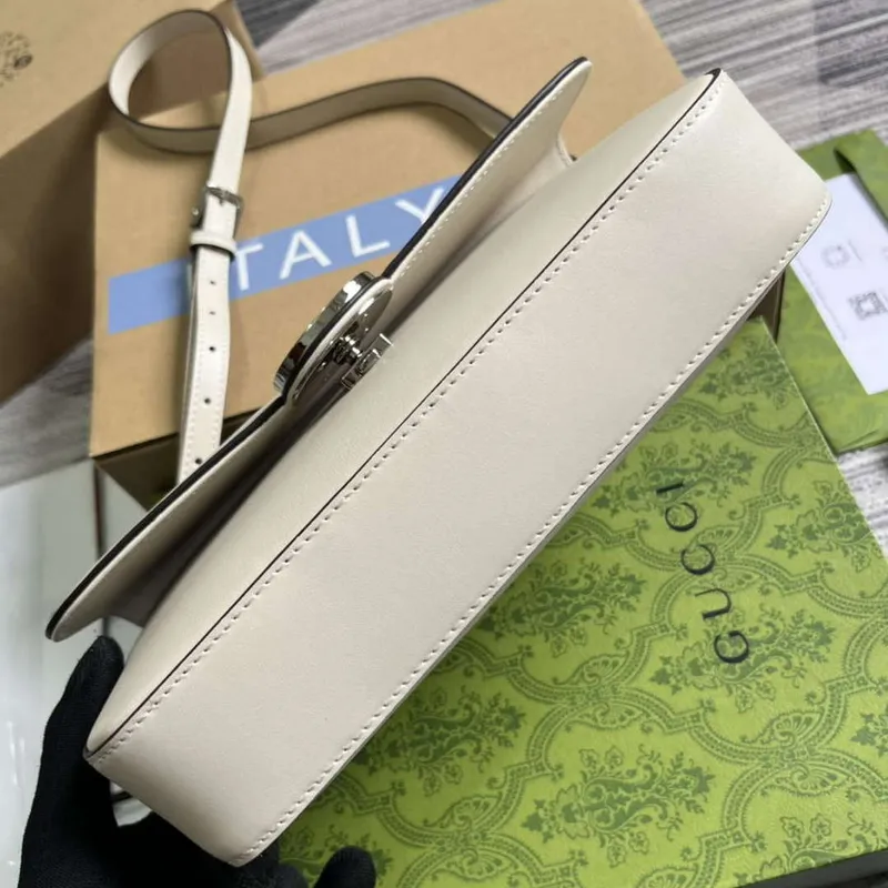 Gucci 739721 Petite GG Malá Kabelka přes Rameno Bílá