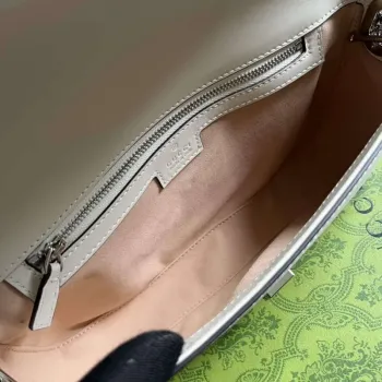 Gucci 739721 Petite GG Malá Kabelka přes Rameno Bílá