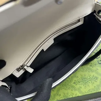 Gucci 739721 Petite GG Malá Kabelka přes Rameno Černá a Bílá