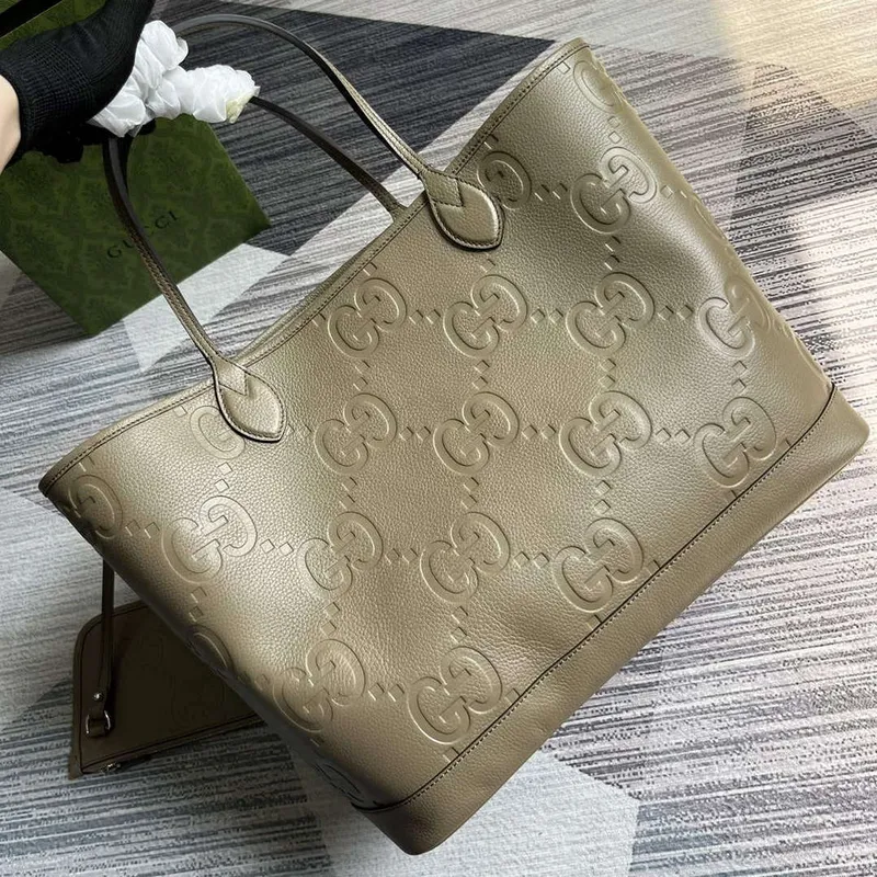 Gucci 726755 Jumbo GG velká taška přes rameno Taupe
