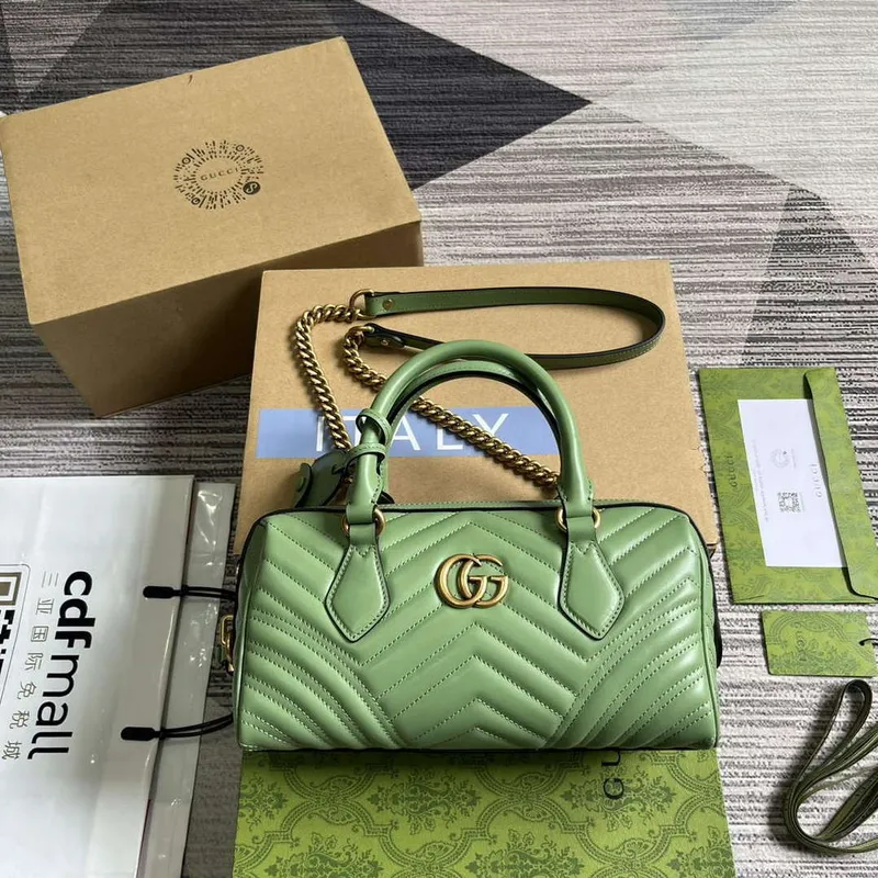 Gucci 746319 GG Marmont Malá Taška s Horním Uchem Zelená