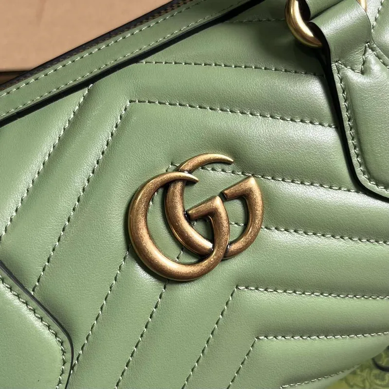 Gucci 746319 GG Marmont Malá Taška s Horním Uchem Zelená