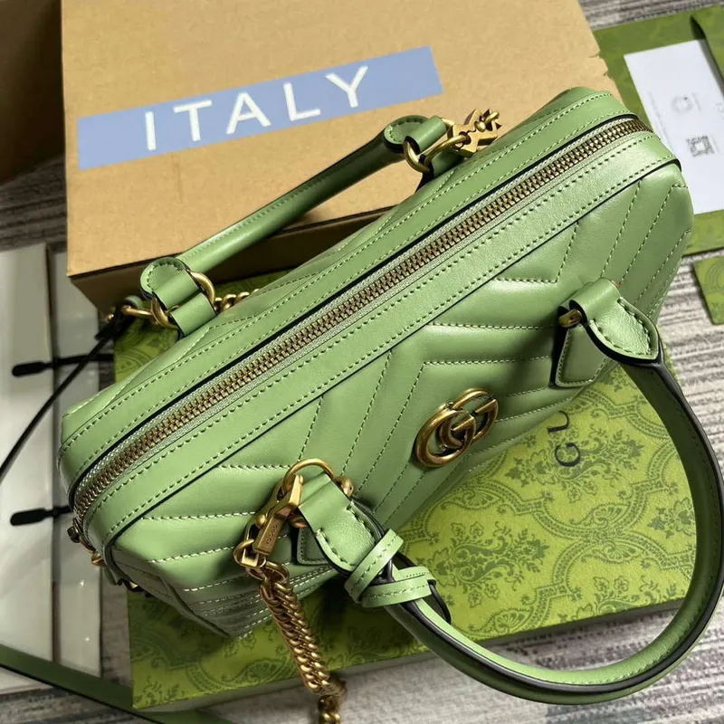 Gucci 746319 GG Marmont Malá Taška s Horním Uchem Zelená