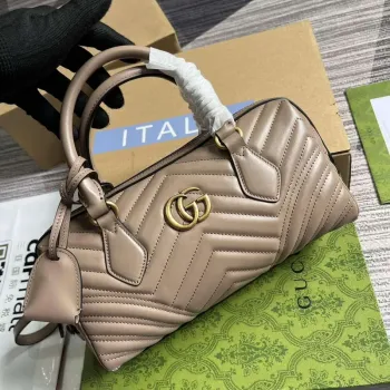 Gucci 746319 GG Marmont Malá kabelka s horním držadlem Mléčný čaj