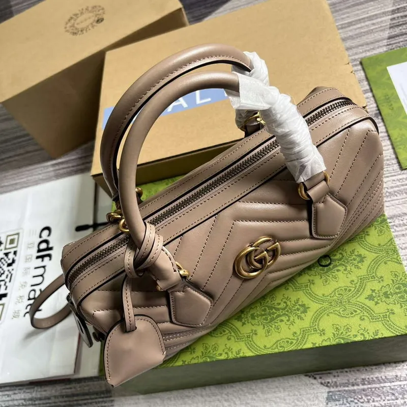 Gucci 746319 GG Marmont Malá kabelka s horním držadlem Mléčný čaj