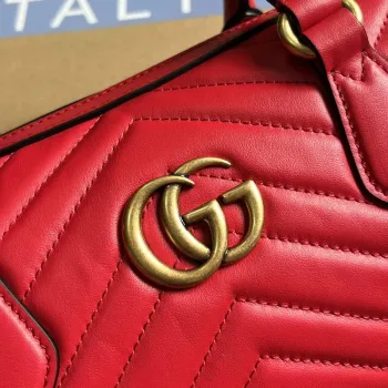 Gucci 746319 GG Marmont Malá kabelka s horním držadlem Červená