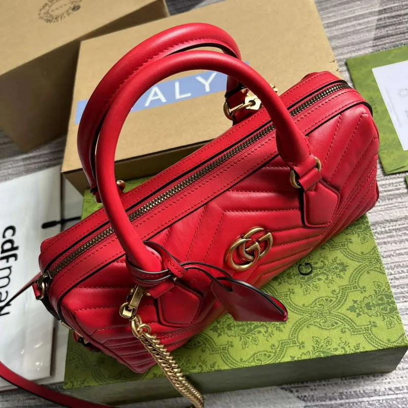 Gucci 746319 GG Marmont Malá kabelka s horním držadlem Červená