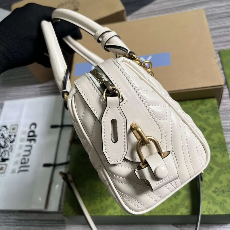 Gucci 746319 GG Marmont Malá kabelka s horním uchem Bílá