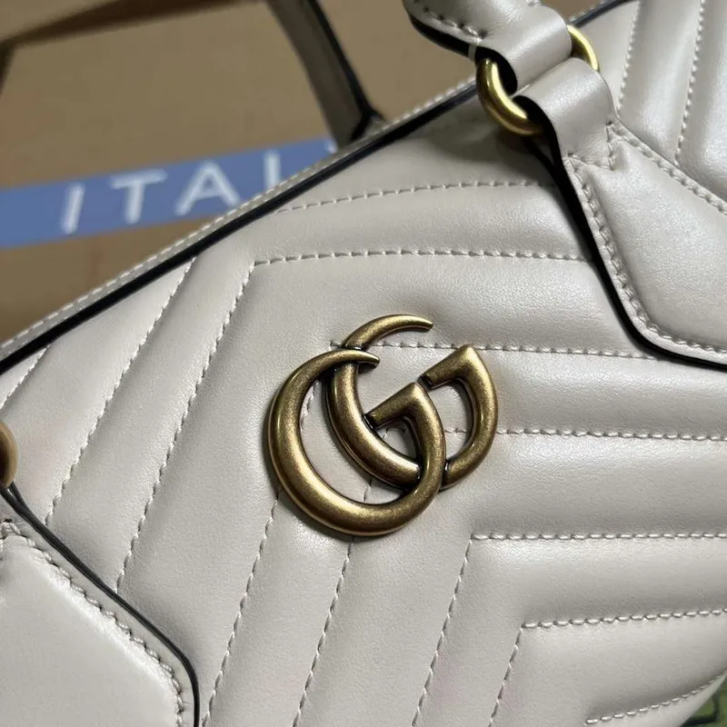 Gucci 746319 GG Marmont Malá kabelka s horním uchem Bílá