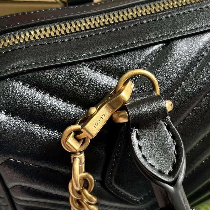 Gucci 746319 GG Marmont Malá kabelka s horním uchem Černá