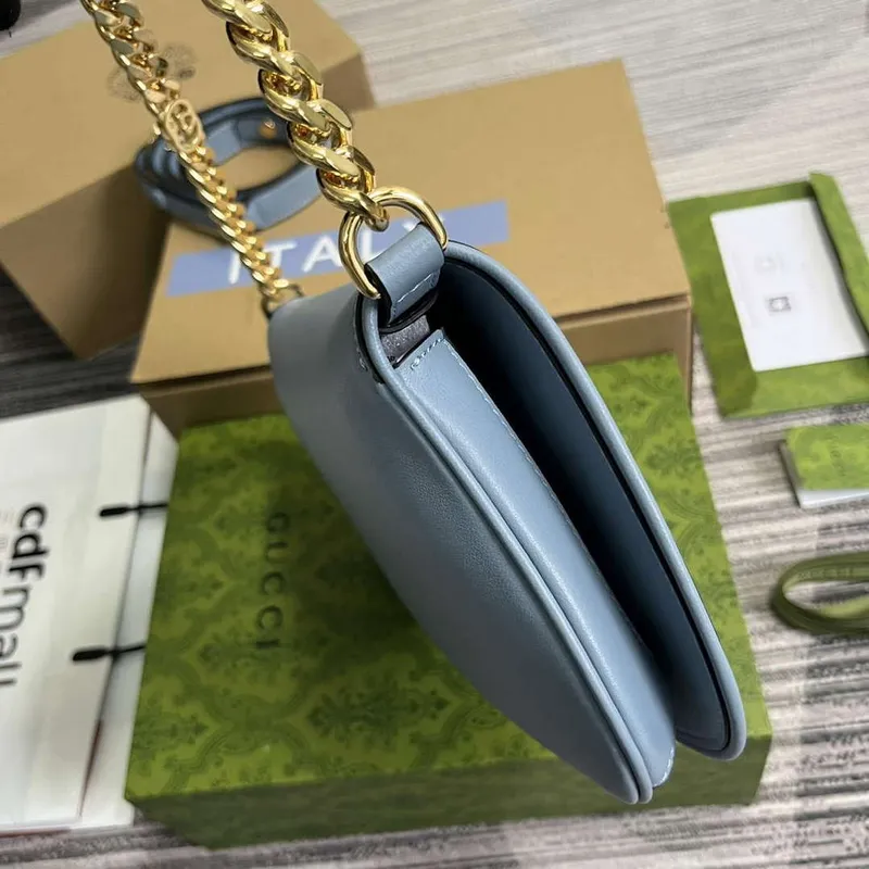 Gucci 699268 Gucci Blondie Kabelka přes rameno Světle modrá kůže