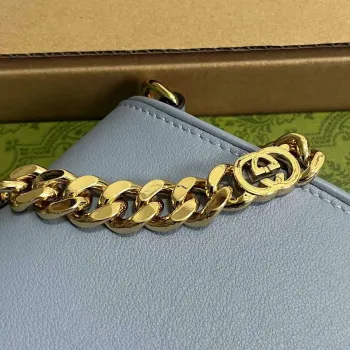 Gucci 699268 Gucci Blondie Kabelka přes rameno Světle modrá kůže