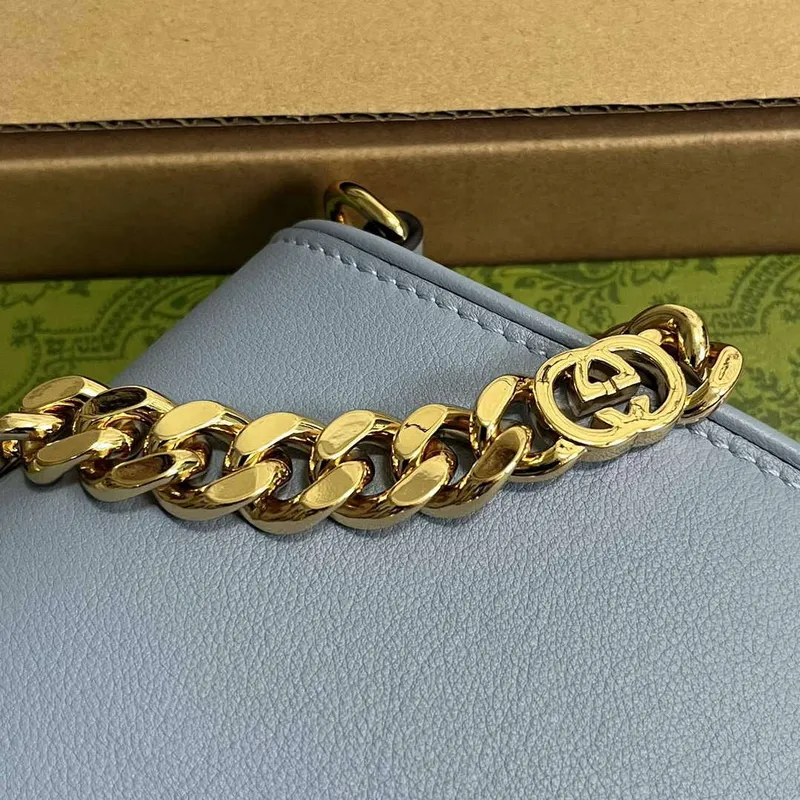 Gucci 699268 Gucci Blondie Kabelka přes rameno Světle modrá kůže