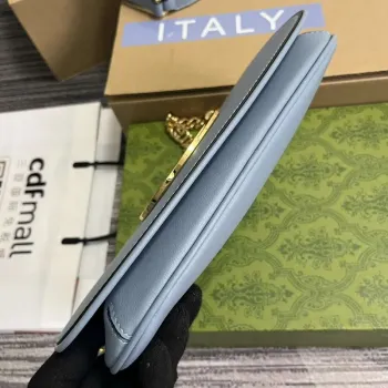 Gucci 699268 Gucci Blondie Kabelka přes rameno Světle modrá kůže