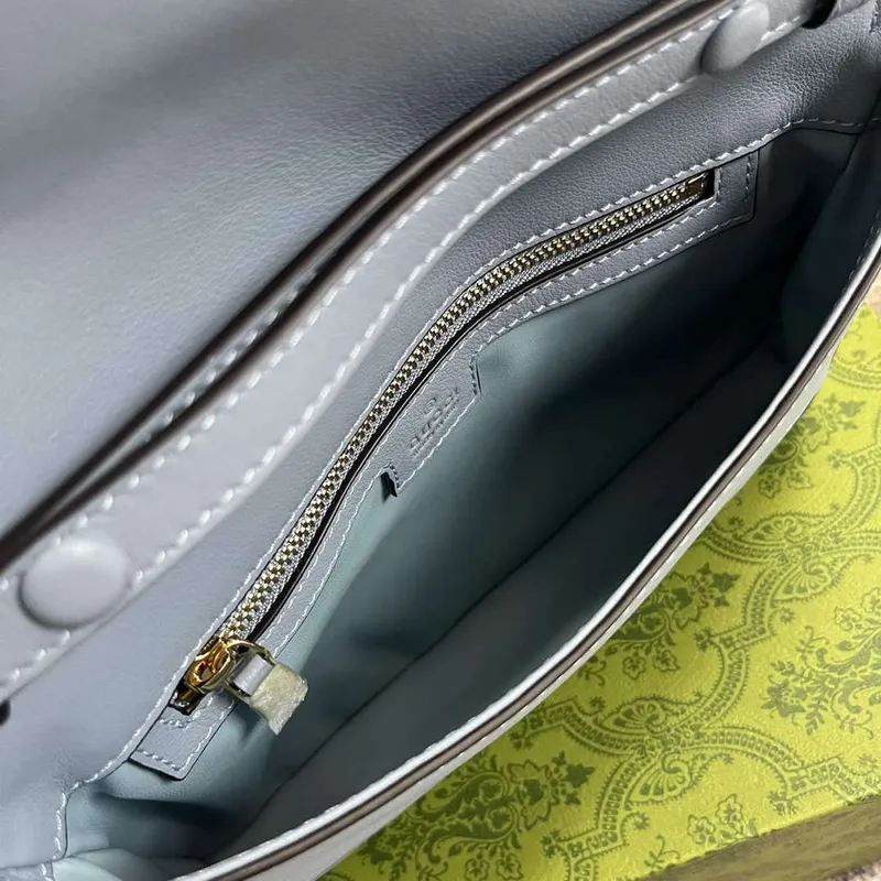 Gucci 699268 Gucci Blondie Kabelka přes rameno Světle modrá kůže