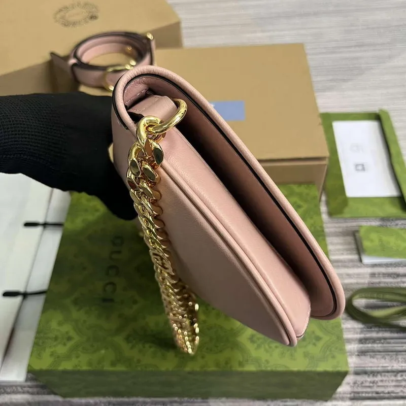 Gucci 699268 Gucci Blondie Kabelka přes rameno Světle růžová kůže