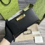 Gucci 750458 Zip peněženka s propleteným G pythonovým mašlí černá