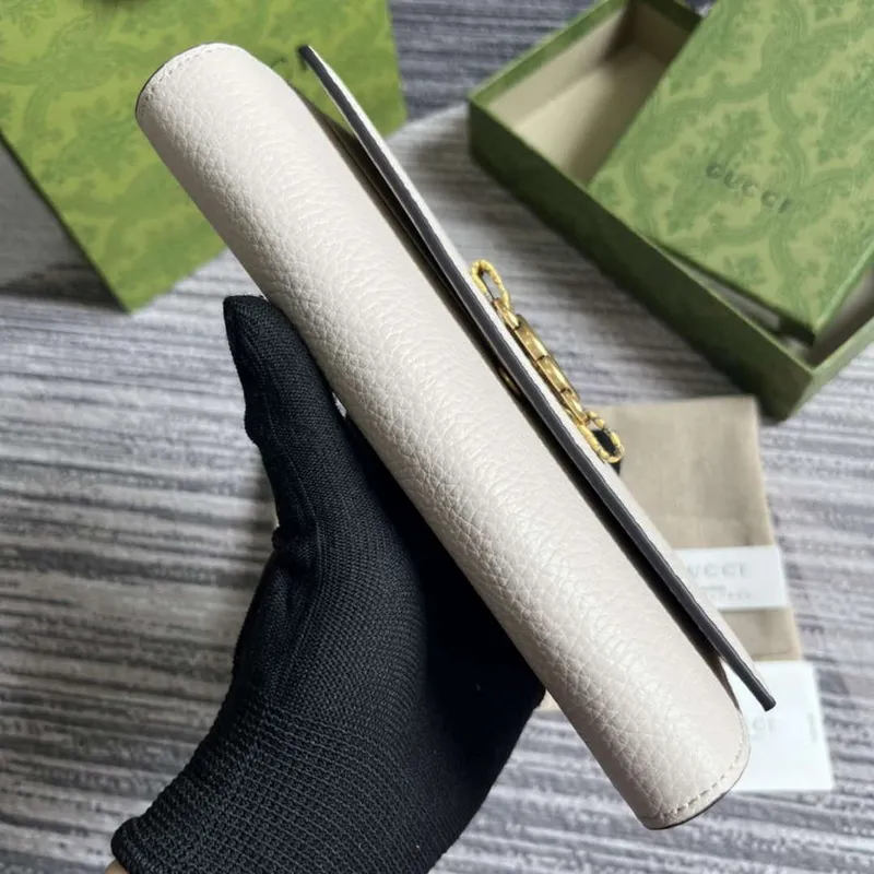 Gucci 750461 Peněženka s propleteným G hadím uzlem bílá