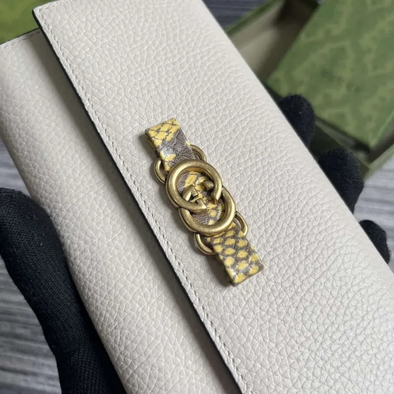 Gucci 750461 Peněženka s propleteným G hadím uzlem bílá