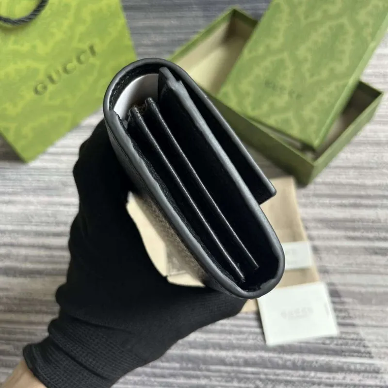 Gucci 750461 Peněženka s propleteným G Python mašlí černá