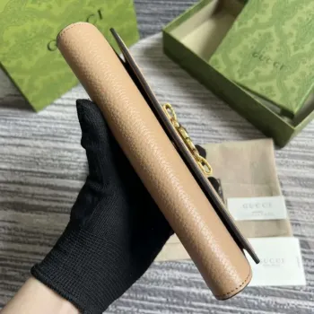 Gucci 750461 Peněženka s propleteným G hadí mašlí růžová béžová