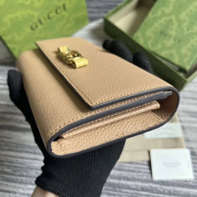 Gucci 750461 Peněženka s propleteným G hadí mašlí růžová béžová