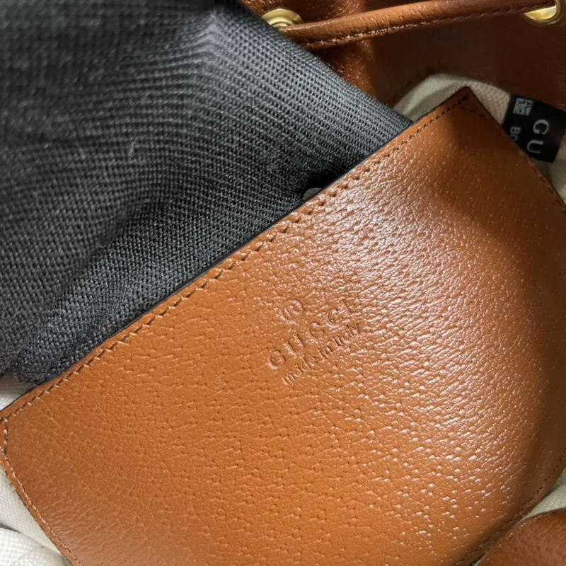 Gucci 550621 Ophidia Malá GG Kbelík Taška Hnědá