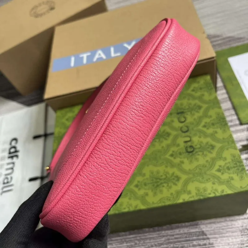 Gucci 739076 Mini ramenní taška Aphrodite Růžová