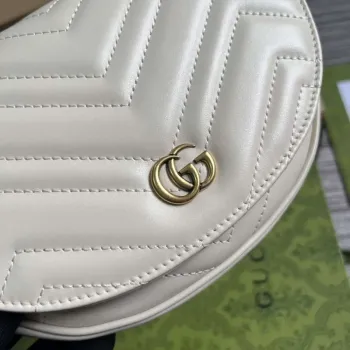 Gucci 746431 GG Marmont Matelassé Chain Mini Bag Bílá