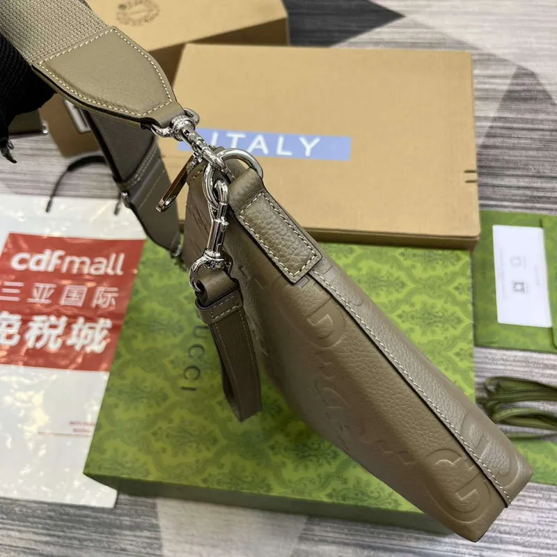 Gucci 696009 Jumbo GG Střední Messenger Taška Taupe