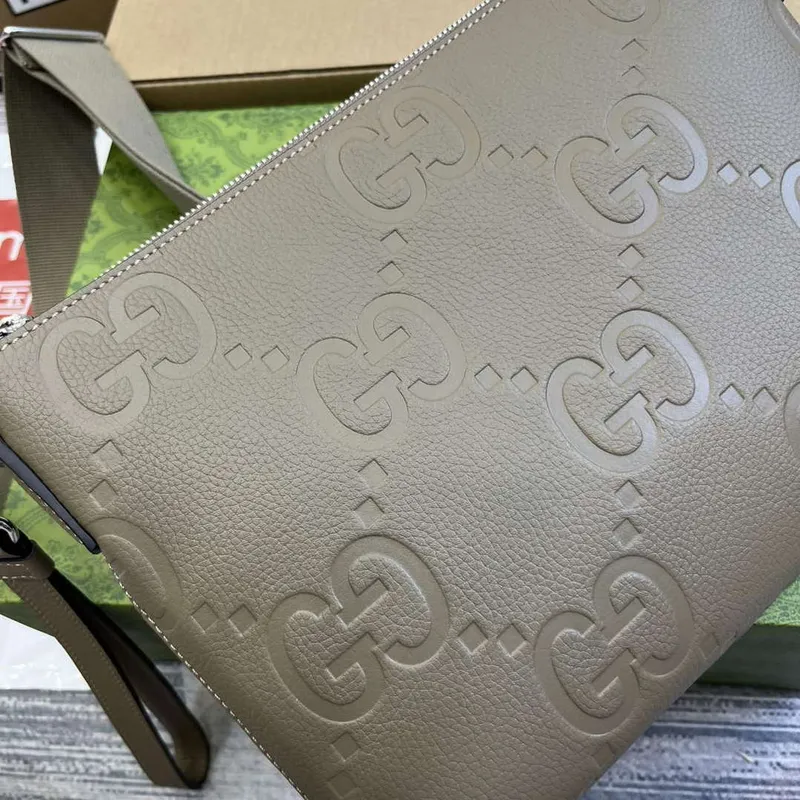 Gucci 696009 Jumbo GG Střední Messenger Taška Taupe