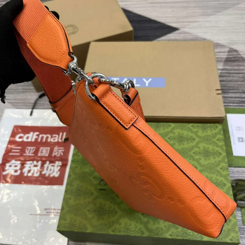 Gucci 696009 Jumbo GG Střední Messenger Taška Oranžová